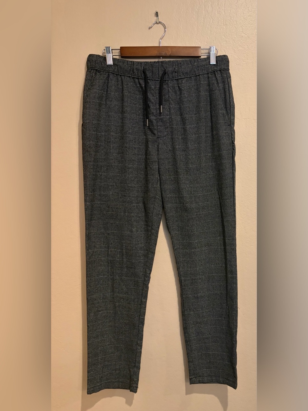 Goodfellow & Co Charcoal Plaid Drawstring Casual Trousers, size S